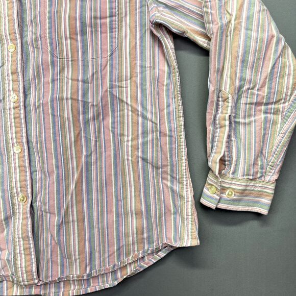 L.L. Bean Pastel Striped Button Down Shirt Sz‎ M Women's Cottagecore Farmhouse - Picture 3 of 11